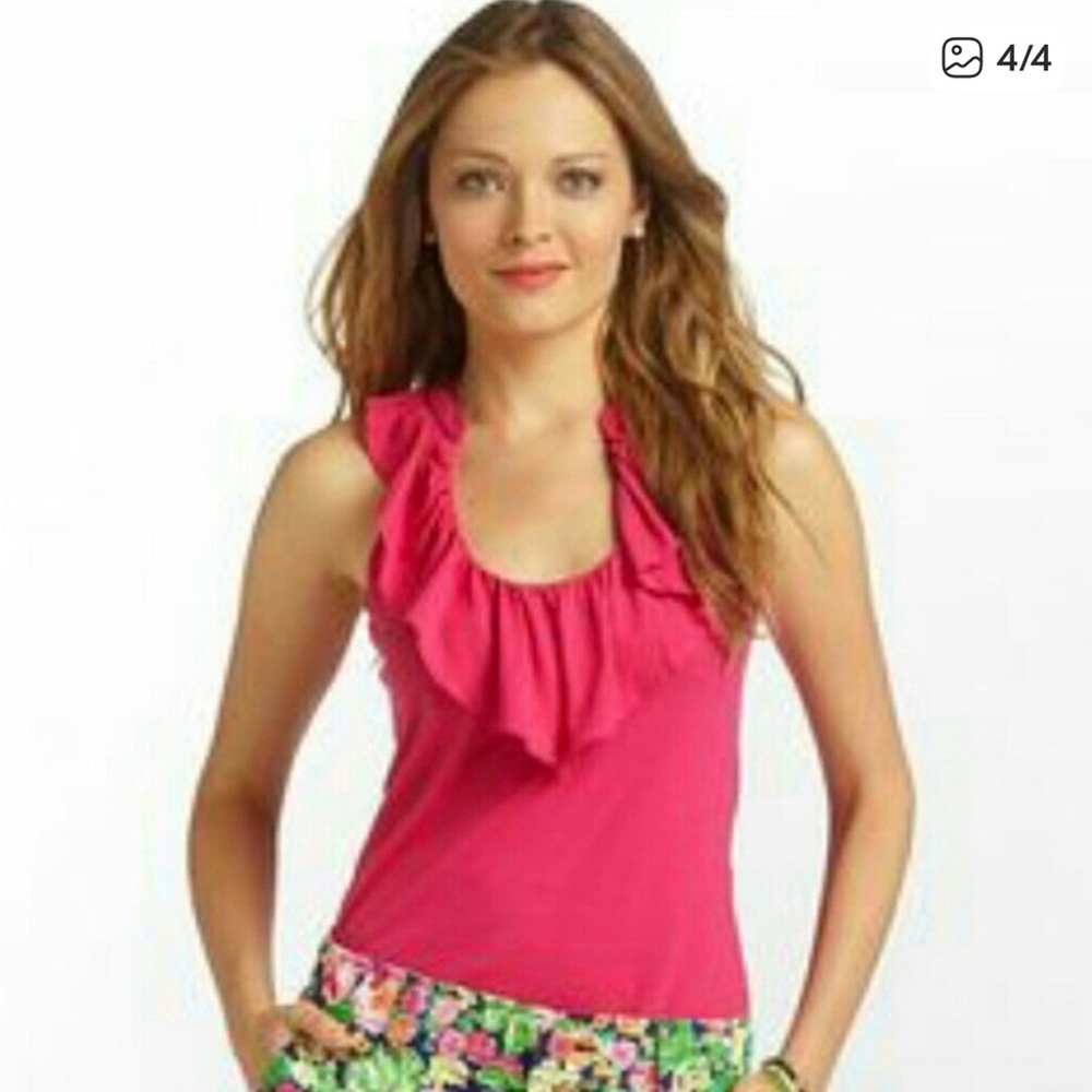Lilly Pulitzer Ruffle Halter Tank Top